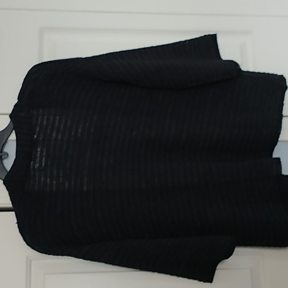 Andrea Jovine Black Knit Open Cardigan Sweater L - Picture 5 of 14